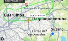 Avião com turbina incendiada, com destino aos EUA, passou por Itaquá e Arujá