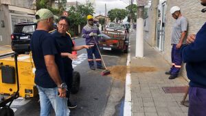 Vereador Artur Takayama acompanha retirada de tocos de árvores de calçadas