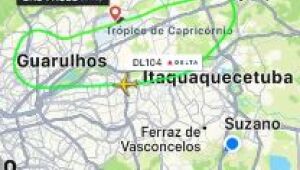 Avião com turbina incendiada, com destino aos EUA, passou por Itaquá e Arujá