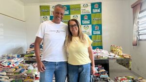 Fundo Social de Ferraz recebe 1,3 tonelada de alimentos arrecadados em evento automotivo solidário