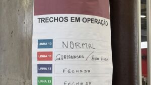 Funcion&aacute;rios da CPTM decidem manter a paralisa&ccedil;&atilde;o das linhas 11, 12 e 13 de trens