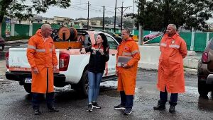 Priscila acompanha trabalho da Defesa Civil ap&oacute;s chuvas