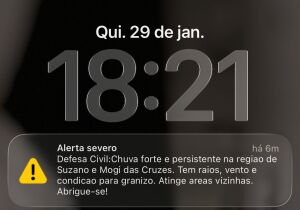 Defesa Civil emite alerta severo de chuva para Suzano e Mogi