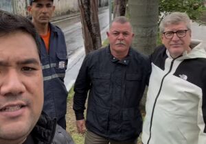 Pedro Ishi vistoria pontos de drenagem