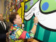POÁ, SP - 25.10.2015: ROMERO BRITTO INAUGURA PAINEL - O pintor brasileiro Romero Britto veio ao Complexo Educacional Poaense (CEP) Professor José Antônio Bortolozzo, para a inauguração de um mural do artista na unidade de ensino. O evento é uma parceria c
