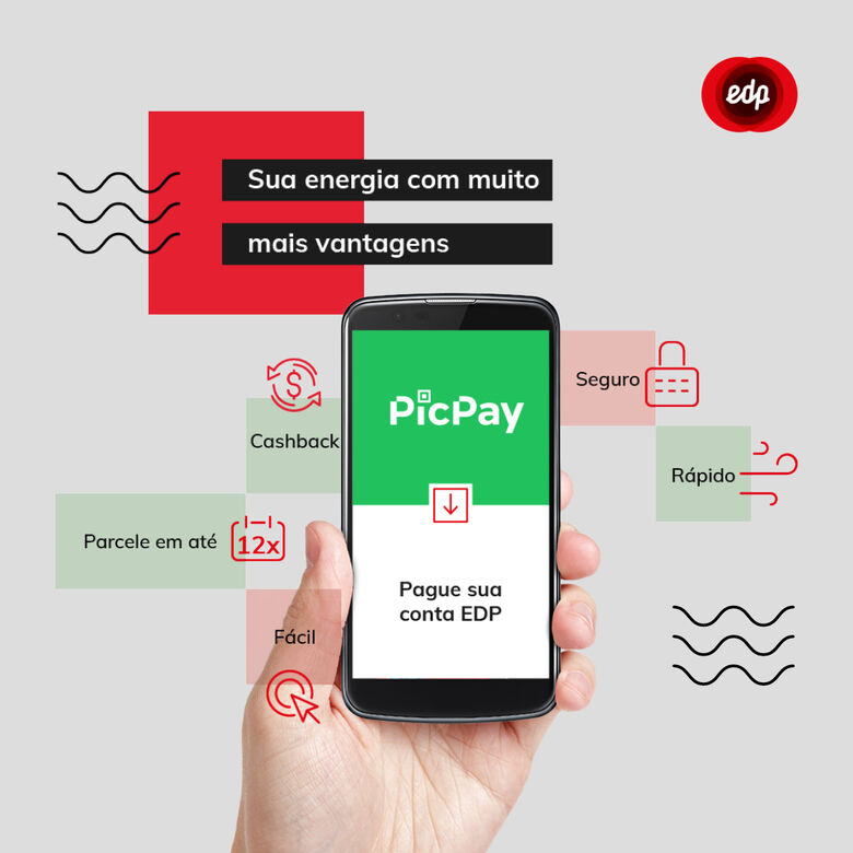 Clientes da EDP terão cashback de até R$ 15 no pagamento da conta de energia pelo PicPay