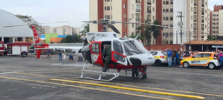 Vítima precisou ser socorrida pelo helicóptero Águia da Polícia Militar