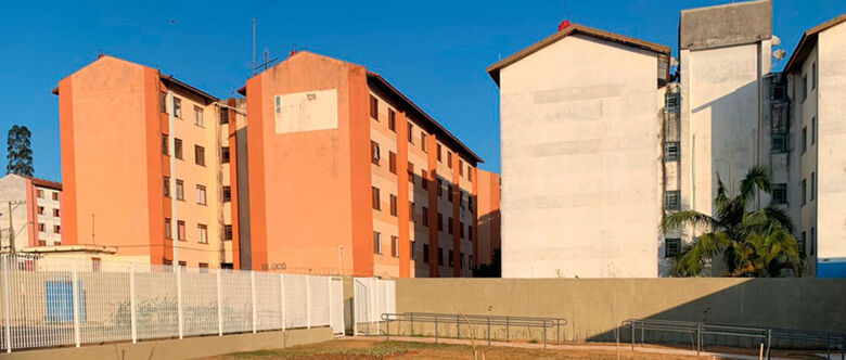 Pintura será em uma das torres do prédio do Conjunto Habitacional, em Cezar de Souza