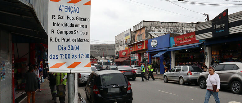Trechos das ruas Glicério e Campos Sales terão interdição neste domingo