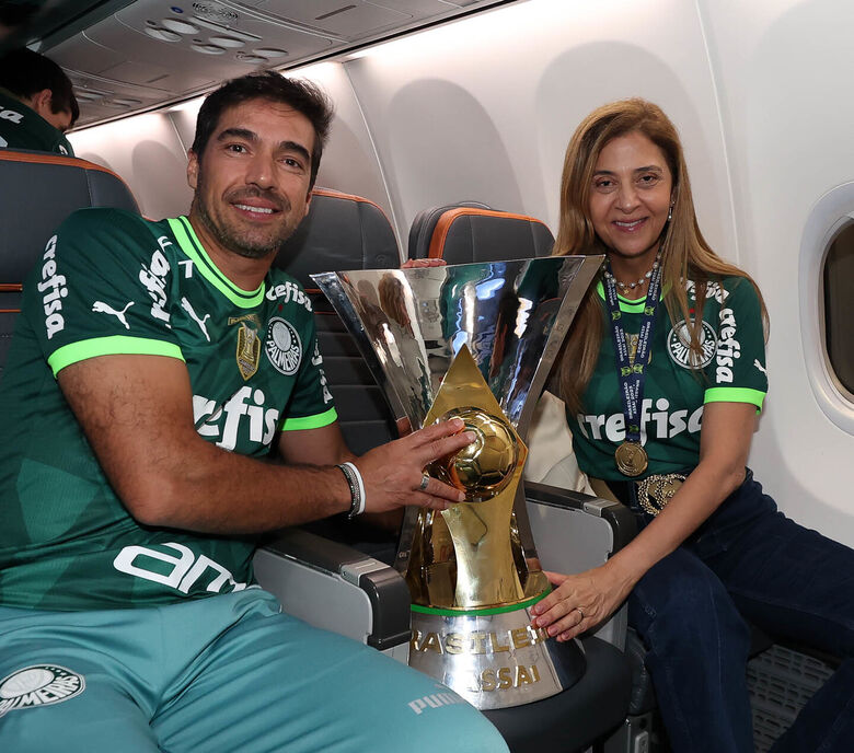 Abel e Leila após conquista do Brasileirão 2023