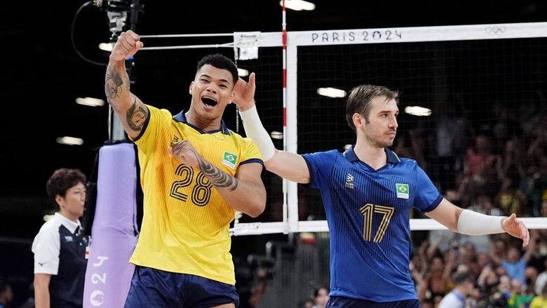 Vôlei masculino: Brasil vence Egito e se garante nas quartas em Paris