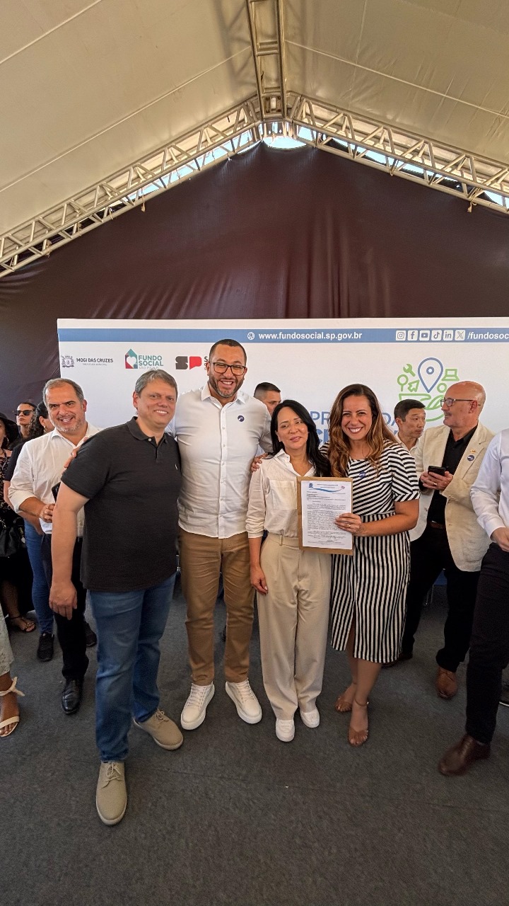 Saulo Souza participou de evento, em Mogi, que contou com presença do governador Tarcísio de Freitas