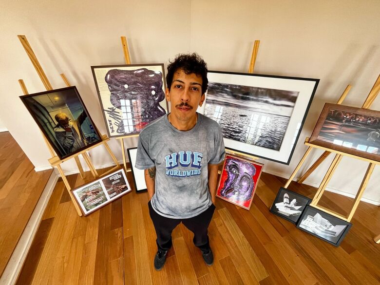 Artista visual Gilberto dos Anjos, conhecido como Famigerado Gil