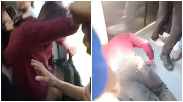 Suspeito foi agredido por outros passageiros. Ele foi detido na Estação Tatuapé