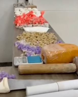 Foram apreendidas 957,3 gramas de cocaína, 808,1 de maconha e 1.301,9 de crack