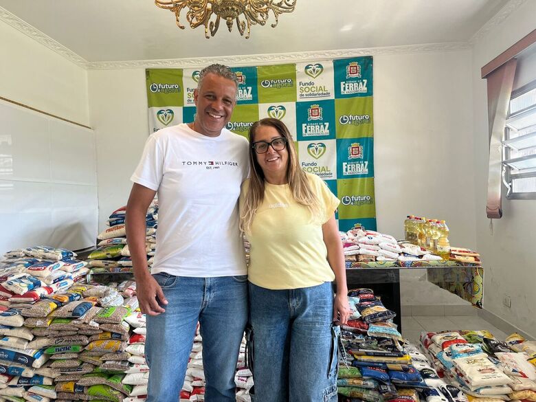 Fundo Social de Ferraz recebe 1,3 tonelada de alimentos arrecadados em evento automotivo solidário