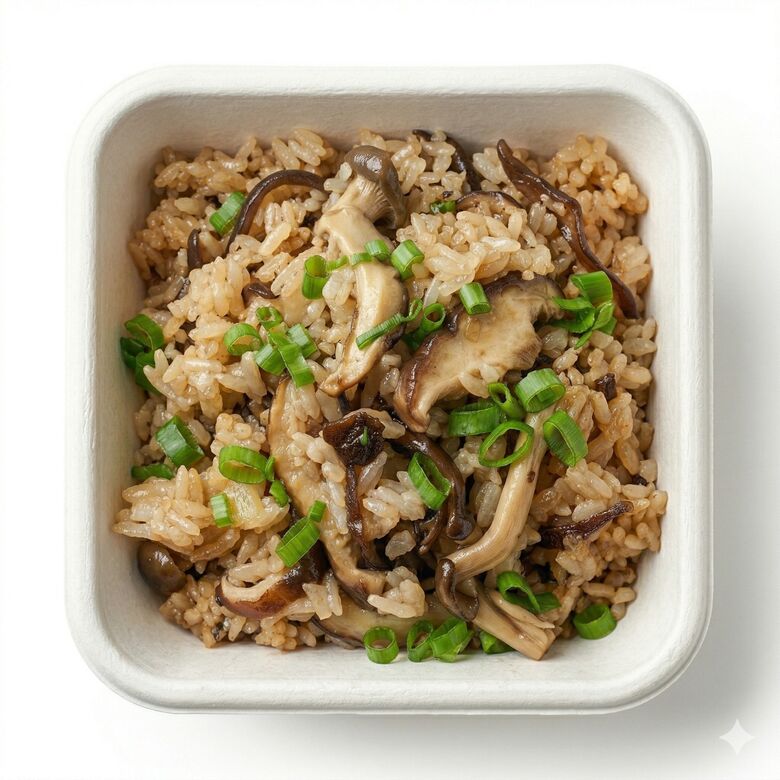 O Risoto Japonês Especial combina cogumelos como shitake, shimeji e kikurage em uma receita aromática com temperos tradicionais