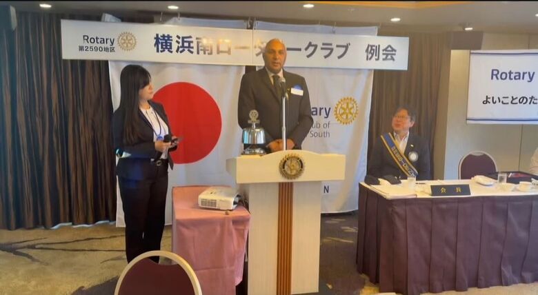 Empresário Fernando Brandão, de Suzano, participa de reunião do Rotary Club no Japão