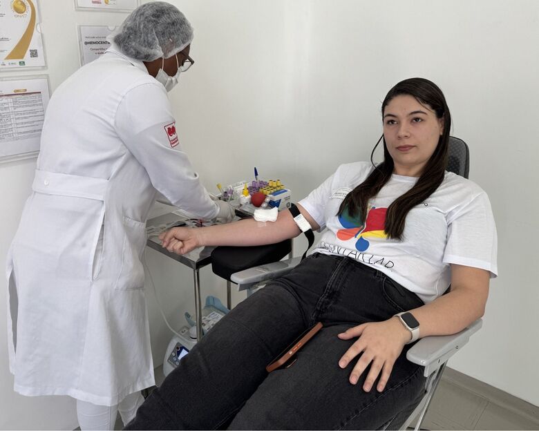 Ação engajou colaboradores e familiares em apoio ao Banco de Sangue da Santa Casa de Mogi das Cruzes na semana do Dia Mundial do Doador