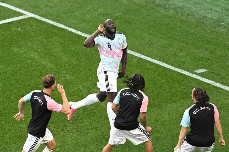 Lukaku comemora o quarto gol da Bélgica sobre os Estados Unidos