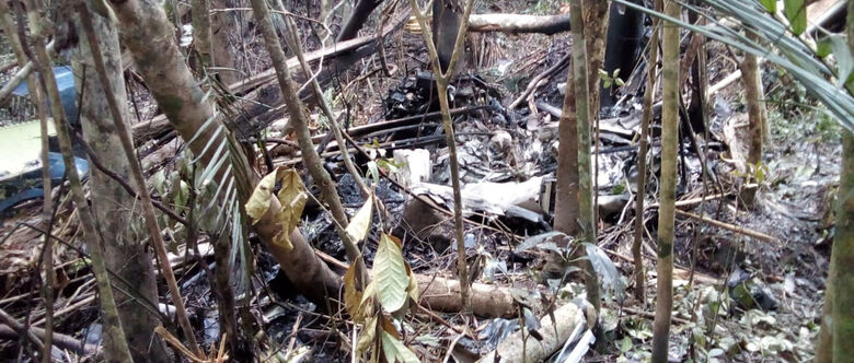 Helicóptero caiu em mata fechada e cinco morreram
