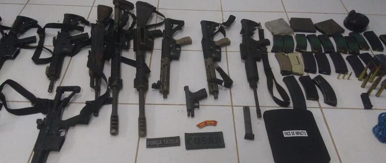 Durante prisão da quadrilha, polícia maraense apreendeu armas de grosso calibre