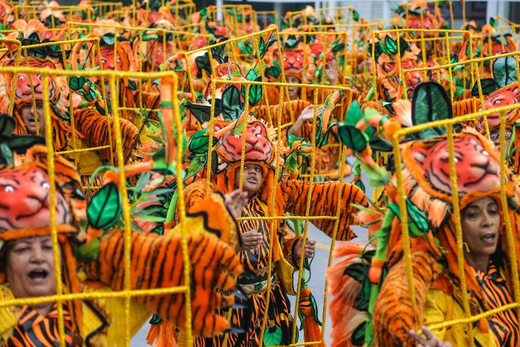 Desfile da Águia de Ouro durante o carnaval de 2018