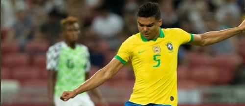 Casemiro contra a Nigéria, último jogo da seleção brasileira